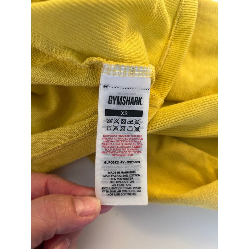 Gymshark Women's Yellow Logo Cropped Long Sleeve Sweatshirt Size XS - Picture 6 of 6